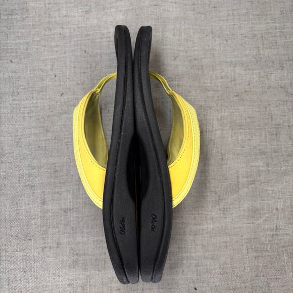 Olukai Ohana Flip Flops Beach Sandals Neon Yellow & Black Women's Size 5 - Picture 9 of 10